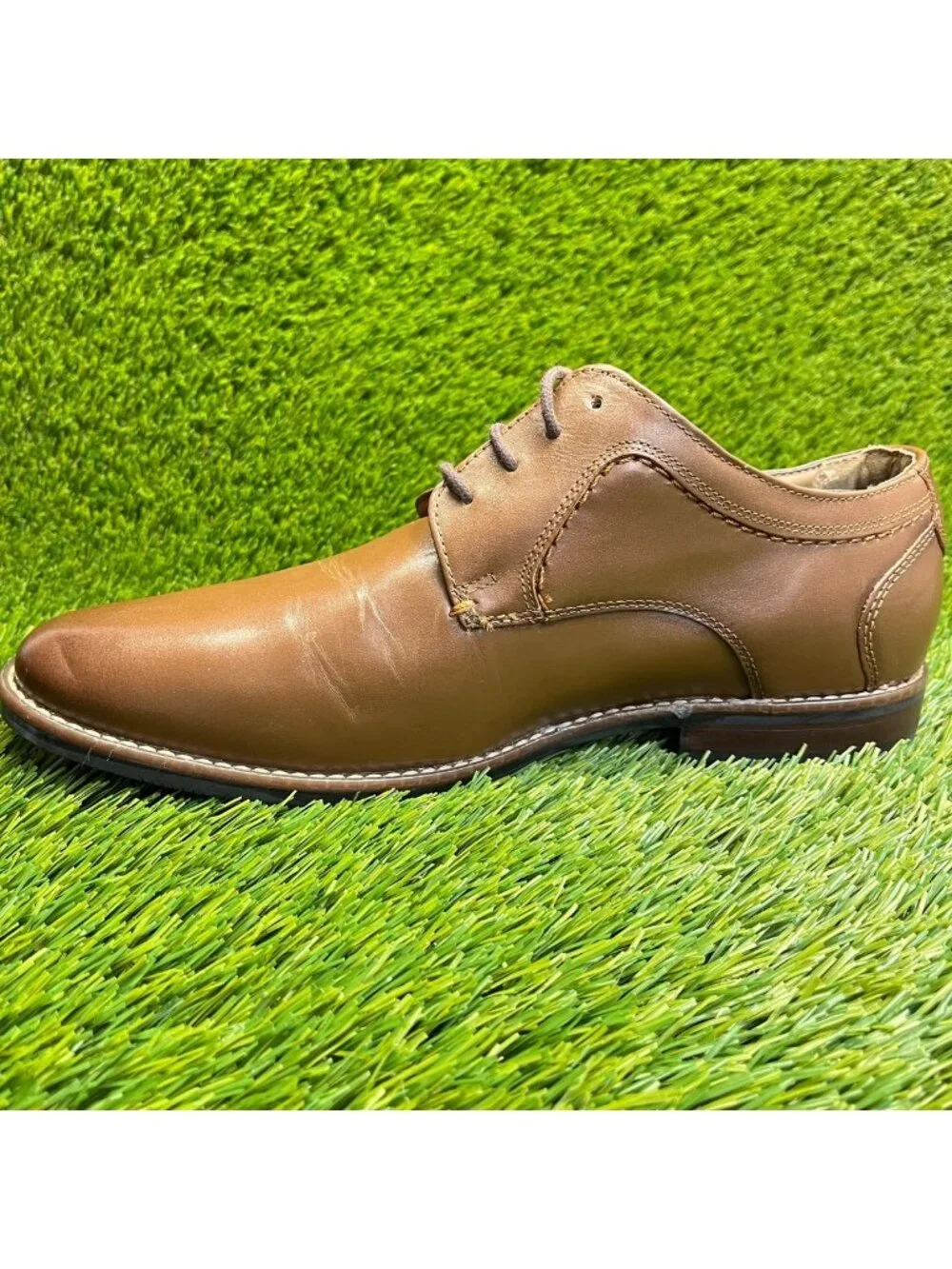 Nunn Bush Westwood Mens Size 9.5 Brown Classic Plain Toe Oxford Dress Shoes